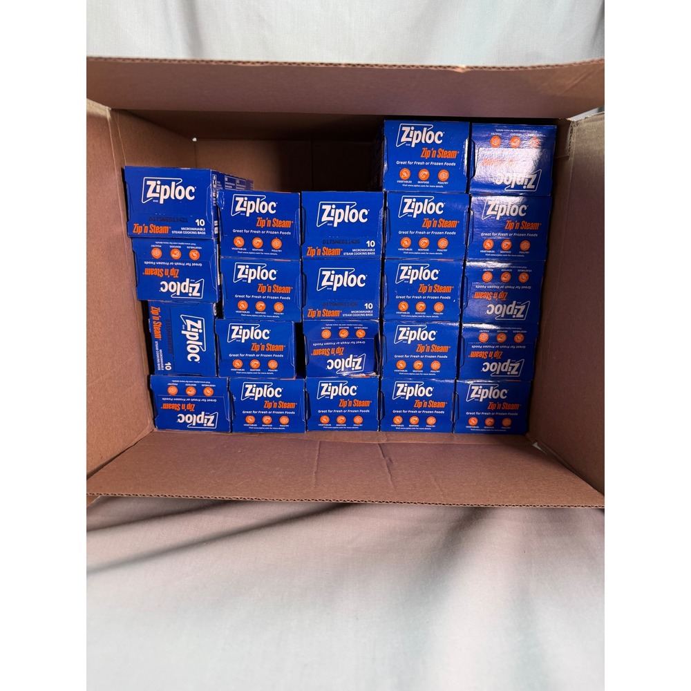 Ziploc Zip 'n Steam Microwave Steam Cooking Bags Meal Prep 22 Boxes 220 Bags HTF
